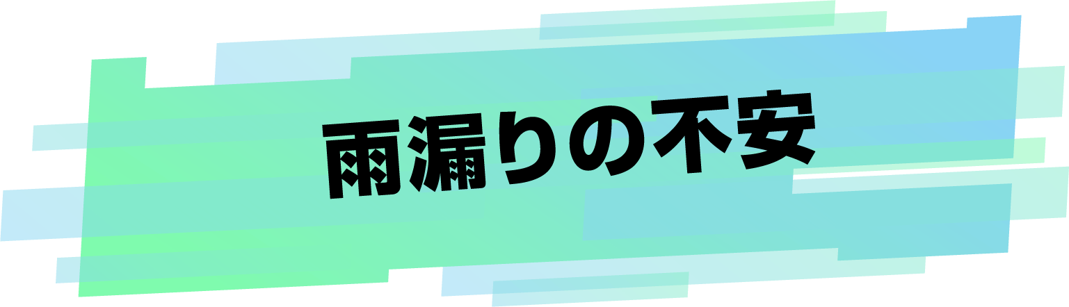 雨漏りの不安